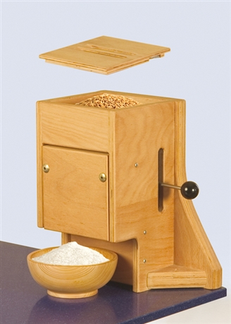 Moulin à farine manuel en bois grande capacité jusqu´à 4,5 kg par heure -  Tom Press