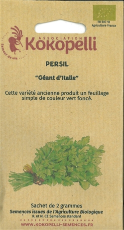 Graines de Persil Frisé – Géant d'Italie en sachet de 2 grammes