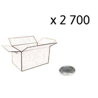 Carton de 2 700 capsules argentTwist-Off de 48 mm TO48