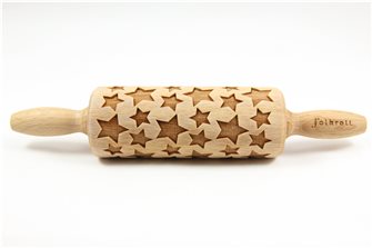 Rouleau décor pâtisserie en bois motif étoile